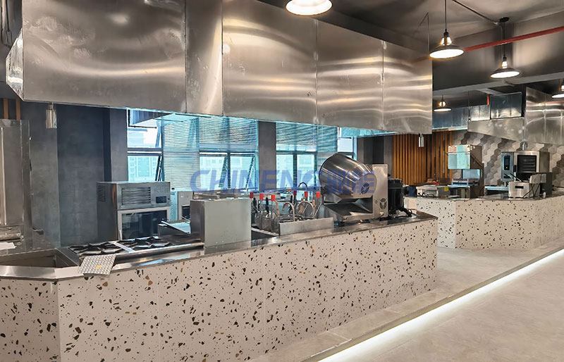 粵菜師傅培訓基地培訓廚房研發(fā)區(qū)全景