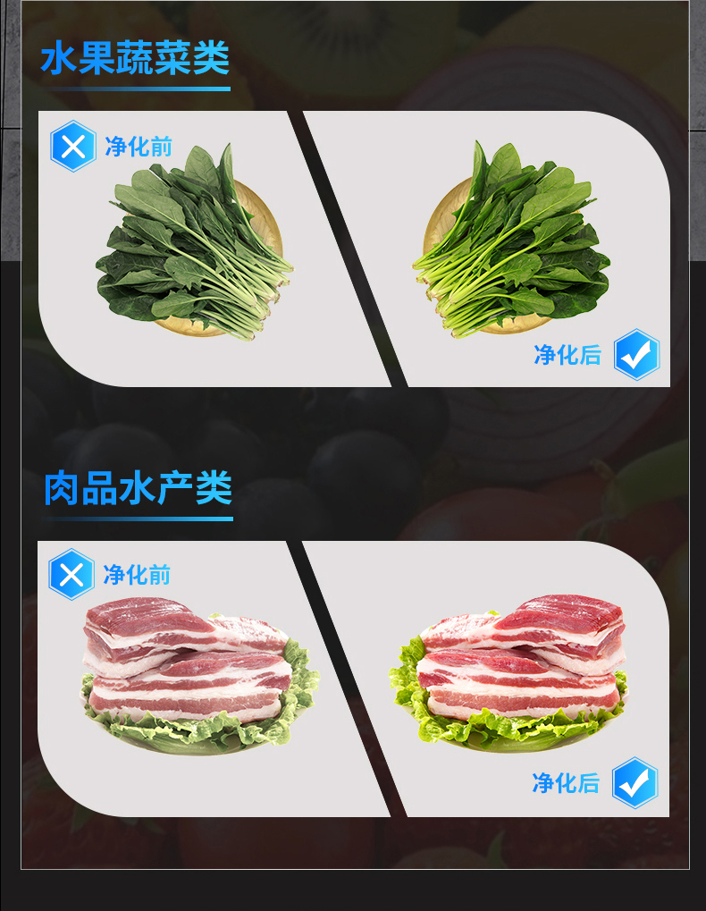 水觸媒洗菜機(jī)清洗效果檢測(cè)