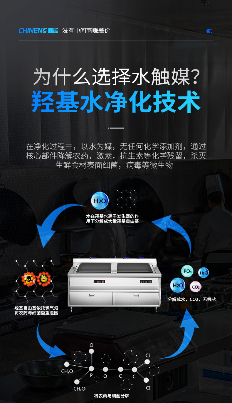 水觸媒洗菜機(jī)清洗優(yōu)勢(shì)